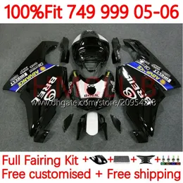 Motorcycle Bodys For DUCATI 749-999 749S 999S 749 999 03 04 05 06 ABS Bodywork 166No.15 749 999 S R 2003 2004 2005 2006 749R 999R 2003-2006 OEM Fairing Kit black blue