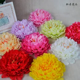 Artificial Peony Flowers Heads Diameter 20cm Silk Simulation Flower Head Decor for Home Wedding Birthday Party Decoration