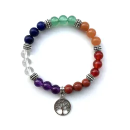 Natürliches Kristallstein-Perlenarmband, Lebensbaum-Armbänder, Yoga-Kraftstein, kreatives Geschenk