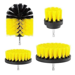 4st Drill Brestle Scrubber Brush Full Power Cleaning Tools Car Tyres Nylon Home Turbo Scrub Carpet Glass Drop T200628