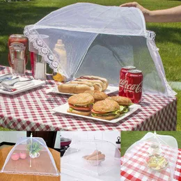 1pc 1pc для мытья сетчатая пищевая крышка складное пищевое зонтик для пикника для барбекю Anti Fly Mosquito net палатка пылезащитные блюдо крышки y220526