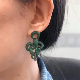 Stud Bilincolor Fashion Big Green Snake Earring för Womenstud ODET22 FARL22