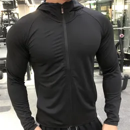 Zimowe jesienne bluzy sportowe koszulka mężczyzn Mężczyznę Kapelusz Running Jackets Fitness Gym S Ubranie Top Men S Prąd 220715