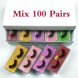 3D Mink Lashes Wholesale 3050100pcs Natural Fluffy Wispy False Goals Pack Makeup Soft Sway Shice Eyelash Bulk Attems 220607