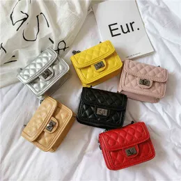 Korean version children's bag versatile Lingge chain girls diagonal small square bag fashionable parent-child shoulder bag