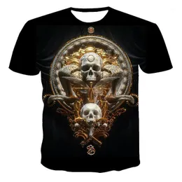 Men's T-Shirts 2022 -Sale Skull Punk Fashion 3d Printed T-Shirt Children's Tee Summer Casual Street 110-6Xl Plus Size Customizable