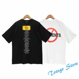 2022 Summer New Fashion VTM T-shirts Casual Oversized Patch High Street Classic All-match Men Woman Vetements Top Tee Simple