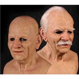 Alte Mann Maske Aus Latex - Realistische Halloween Maske Mit Weißen Haaren