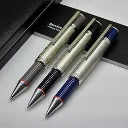 hoogwaardige zilveren fijne reliëfs Barrel Ballpoint Pens Office Stationery Smooth Writing Promotie Pen geen doos