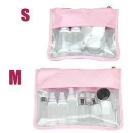 Fall 2 Size Toatetry Organizer Waterproof PVC Travel Cosmetic Portable Bag Transparent dragkedja Lagring Female Wash Makeup 220708