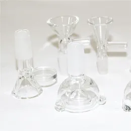 Hookah rökningsskål Glas Bong Slidskålar för vattenledningar Bongs Joint storlek 14mm 10mm hanskålar Silikon Oil Rig Dabber Tool
