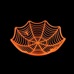 Halloween Decoration Black Spider Web Bowl Party Fruit Plate Candy Biscuit Package Basket Bowls Trick or Treat Supplies VTM TL1105