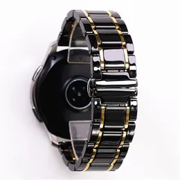 20 мм 22 -мм роскошная керамическая стальная черная ремешок для Galaxy Watch4 S3 AMAMFIT GTS GTS WATCH BARSTER BRALET BREECTAL