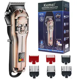 オリジナルのKemei Barber Machine Professional Hair Trimmer Electric Pro Clipper Lithium Ion Beard Cutting 220624