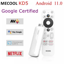 MECOOL ANDROID 11 TV Stick KD5 med Amlogic S805x2 Bt 5.0 WiFi 2.4G/5G 1G 8G Netflix Certifierad mycket snabb mini -mediaspelare