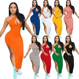 2022 Designer Women Maxi Dresses Sexy Sleeveless Long Dress Summer Skinny Stretchy Bodycon Pencil Skirt Clubwear