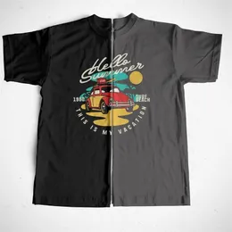 Coolmind 100%면 짧은 소매 느슨한 여름 인쇄 남자 티셔츠 캐주얼 큰 크기의 멋진 서핑 인쇄 남자 Tshirt o-neck 티셔츠 티 220521