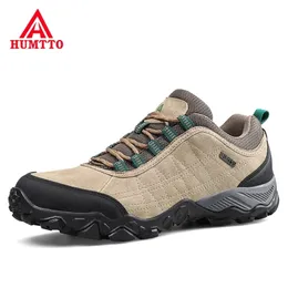 Humtto Arrival Leather Hiking Shoes Wearresistant Outdoor Sport Men Shoes LaceUp Mens Climbing Trekking Hunting Sneakers 220716