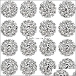 50 stycken Rhinestone utsmyckningar Flatback Sier smycken Flower Crystal Button Tillbehör för DIY Making Wedding Drop Delivery 2021 Pärlor AR