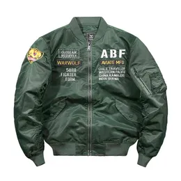 Men's Jacket Autumn and Winter Air Force Pilot Embroidery Baseball Uniform Plus Velvet Thick Loose