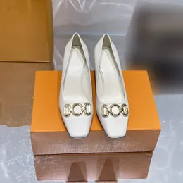 Luxury High Heels Women Dress Shoes Designer Black White Ladies Wedding Party Leather Shoe