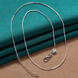 925 Sterling Silver Solid Box Chain Necklace For Women Man Fashion Wedding Party Charm Jewelry
