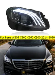 Benz W205 için Otomatik Farlar 2014-20 20 C200 C260 C300 Full LED LAM LAMBA ARAÇ TARAŞI Işık parçaları fiş ve Play