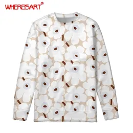 WHEREISART Nordic Flower Women Sweatshirt Streetwear Tops Long Sleeve Hoodies Pullover Girls Oversize Sweatshirt Sudaderas Mujer 201210