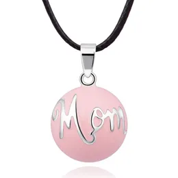 Pendant Necklaces Eudora Angel Caller Baby Chime Ball Pink "Mom"Letter Harmony Bola Ringing Necklace Fine Jewelry Pregnant GiftPen