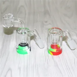 Classical Smoking Glass Reclaim Catchers with 4mm quartz banger 14mm 18mm glass ash catcher silicone wax containers for bongs
