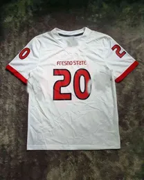 Mit Cheap custom Men's Fresno State Bulldogs Football Jersey No #20 White MEN WOMEN YOUTH stitch to add any name number XS5XL
