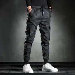 Pantaloni da uomo Cargo Camouflage Coulisse Multi tasche Pantaloni allacciati alla caviglia Pantaloni da indossare tutti i giorniUomini