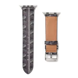 Cinturino per cinturini per orologi di moda per Apple 38mm 40mm 41mm 42mm 44mm 45mm iwatch Series 7 6 5 4 3 2 Sostituzione cinturino smartwatch in pelle PU nera 101301
