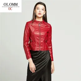Olomm OC NF7006E ملابس المرأة المزيفة الجلدية غير اللامعة معطف أعلى جودة DHL 201214