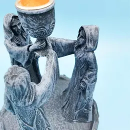Świeczaste uchwyty bogini 7 "Wysokie żywica rzeźba antyczna statua świecka świeca stojak na kolację na imprezę ślubną pulpit ślubny