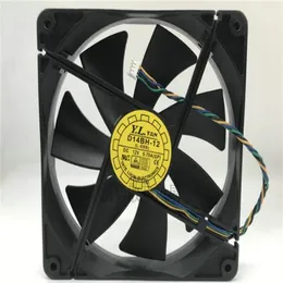 Wholesale fan: D14BH-12 12V 0.70A (GP) 140*140*25mm 14cm Four/ two lines power supply fan