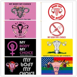 My Bodys My Choices Flaggen-Wandteppich zum Aufhängen mit Messingösen, langlebiges, lichtbeständiges feministisches Banner