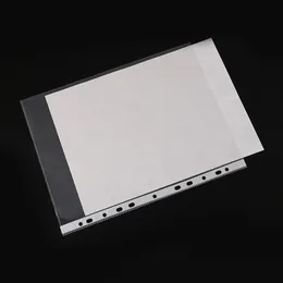 100pcs/lot Clear Plastic Filing Document Folders 11 Holes A4 Plastics Punched Pockets Folders