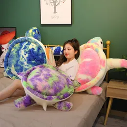 박제 동물 장난감 플러시 귀여운 35cm 화려한 큰 바다 거북이 박제 장난감 던지기 베개
