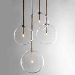 Pendant Lamps Nordic Creative LED Chandelier Personality Round Glass Wrought Iron Living Room Restaurant Cafe Bar Table Lamp Bedroom G4Penda