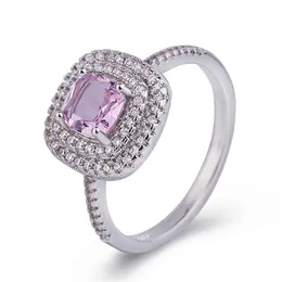Кристаллы кольца новая модная ювелирная площадь геометрическая свадебная невеста кольца для женщин для женщин медное серебряное кольцо