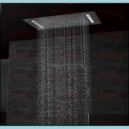 Luxury Bathroom Led Ceiling Shower Head Accessories Sus304 700X380Mm Functions Rain Waterfall Mist Bubble Df5422 Drop Delivery 2021 Heads Fa