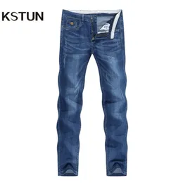 Kstun Jeans Men Summer Blue Slim Straight Denim Pants Casual Fashion Men's byxor i full längd Cowboys Male Jeans Hombre 210318