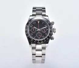 腕時計のクロノグラフメンズサファイアガラスVK63ムーブメント39mm明るい手滅菌ダイヤルシルバースチールケーストー