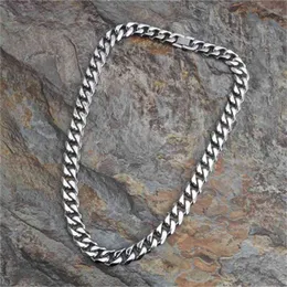 Hip Hop Stainls Aço botão único Six Seting Chain Titanium Steel Masculino e Mulher Colar Chain Cuba grossa