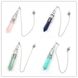 Kolye Kolyeleri Benzersiz Gümüş Kaplama Altıgen Prizma Ametistler Taş Metal Top Zinciri Kolye Opalit Opal Jewelrypendent