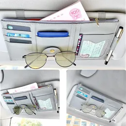 منظم السيارات Sun Visor Storage حامل التصميم مقطع نظارة شمسية بطاقة التذاكر حقيبة حقيبة منظم