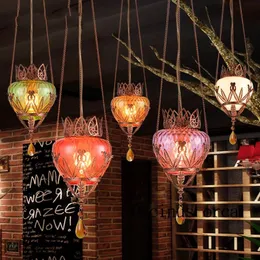 Pendellampor kalkon stil liten ljuskrona sydost asiatiska personlig matbord bar glas lampor frigörande frigörande