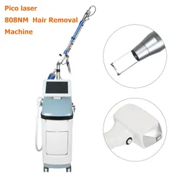 2 IN 1 Professional 532 755 1064nm pico andra laser tatueringsborttagning maskin picolaser pigmenteringsbehandling ta bort fräknar 808NM laser hårborttagning