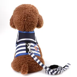 Dog Collars & Leashes Adjustable Collar Harness Leash Creative Navy Suit Style Dogs Vest Designer Grooming Pet Anti Lost Decoration Mascotas